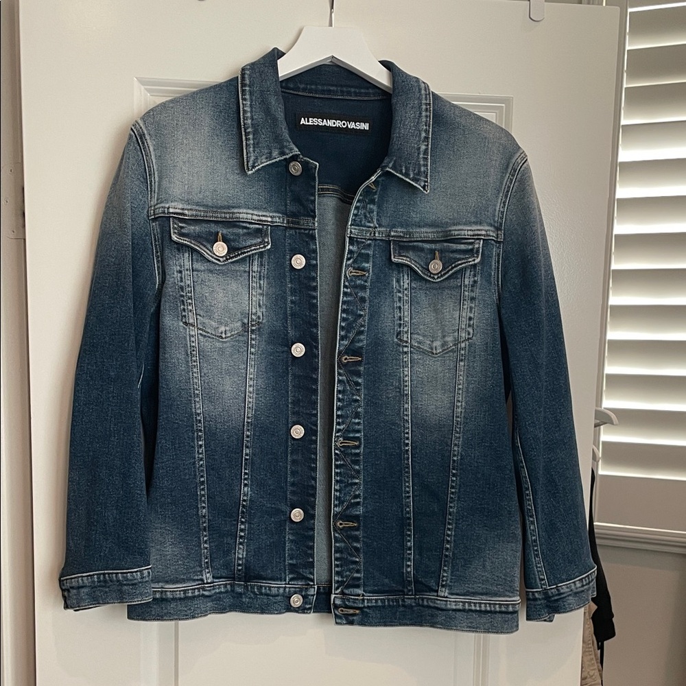 Alessandro Vasini Denim Blue Jacket. Men
